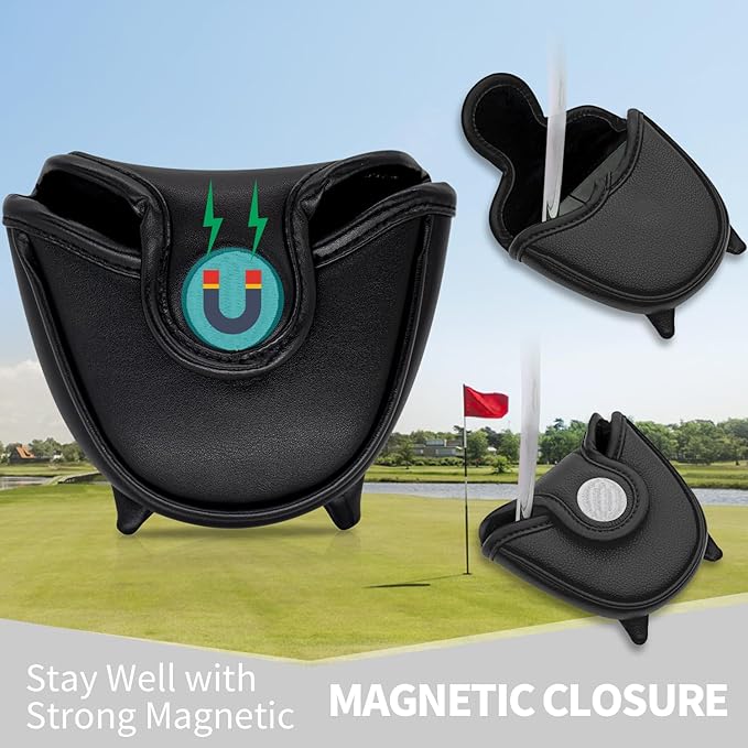 Golf Kitty Head Cover Golf Club White Leather Headcovers 1pc/4pcs Set Fits Driver Fairway Wood Hybrid Utility Putter Iron Wedge Headcover.