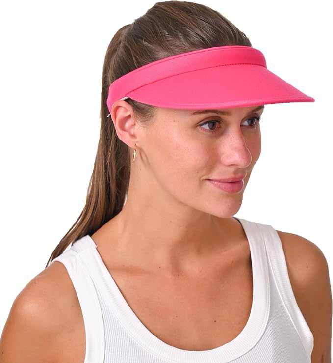 2 Pack Sun Visor Hats Women Men Clip On Wide Brim Visors Hat Outdoor Sports Golf Beach Travel Tennis Caps
