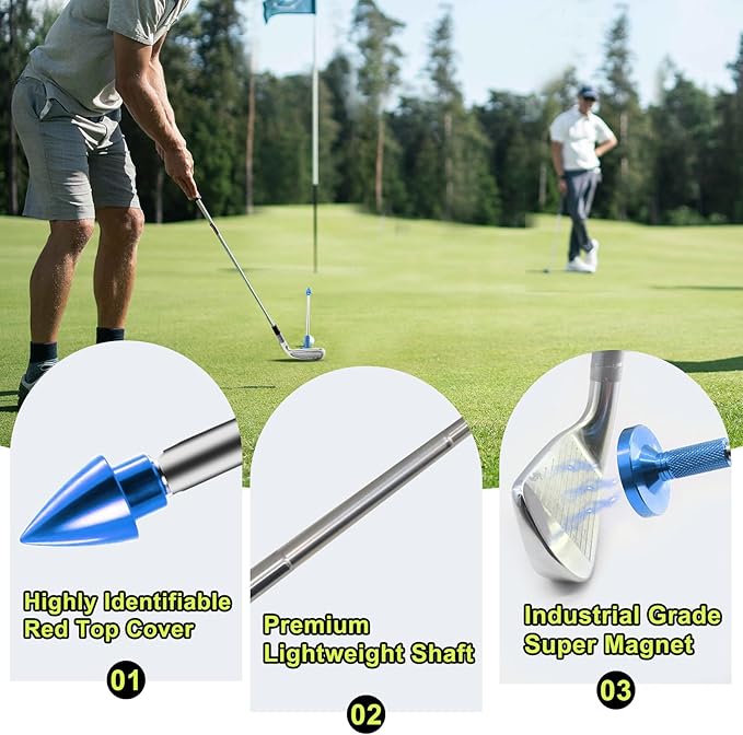 THE GOLFER STORE Golf Alignment Rods, Golf Club Alignment Stick Corrector Magnetic Golf Swing Trainer Aid Help Visualize and Align Your Golf Shot Length Adjustments