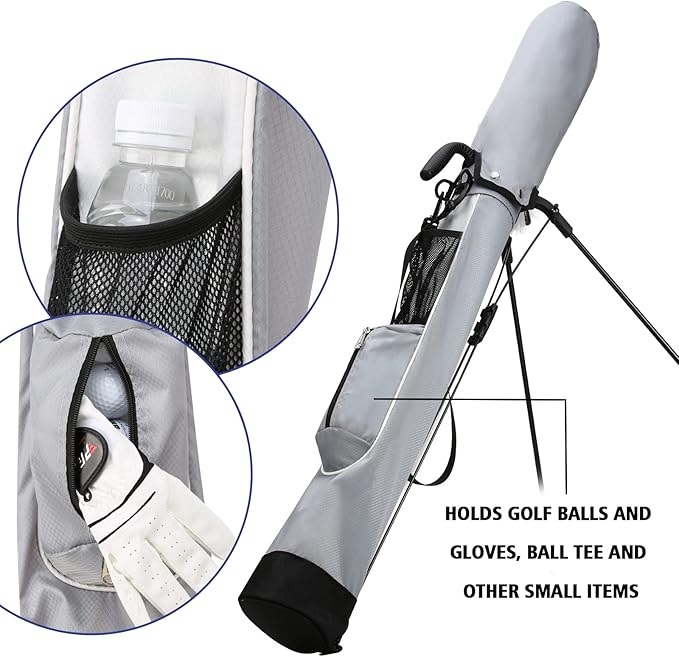 PGM Sunday Bags - Lightweight Golf Bag with Strap, Stand, Easy to Carry - Durable Pitch Putt Bag for Short Courses