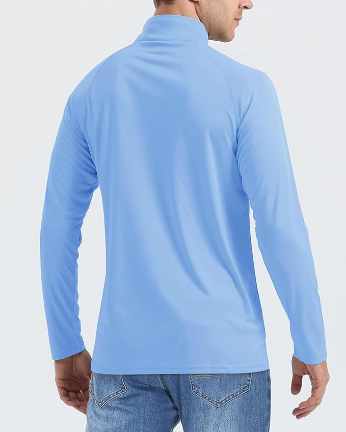 Boladeci Men's UPF 50+ Sun Shirts 1/4 Zip Long Sleeve SPF UV Protection Lightweight Quick Dry Quarter Zip Golf Shirts