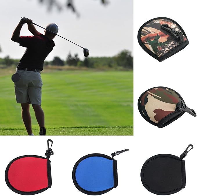 Golf Ball Cleaner Pouch with Carabiner,Golf Accesorries Washer Pocket Waterproof Bag Fit for Golf Carts Belt Golf Bag