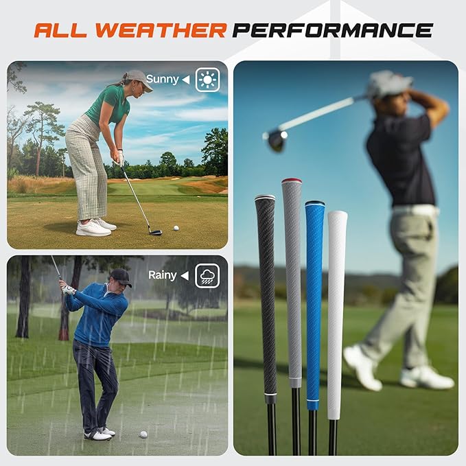 Lightweight Golf Grips with Full Regrip Kit, Carbon Fiber Texture, High-Performance Non-Slip, Optimizes Swing Weight for Control & Precise Feel