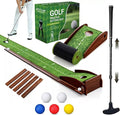 Indoor Golf Putting Mat with Putter & 5 Balls, Auto Ball Return Set, Velvet Matt for Home, Office, Backyard, Golf Gift