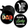 Wolf Golf Towels Golf Ball Marker Hat Clip Gift Set | Best Dad by Par | | 1 Magnetic Clip + 3 Ball Markers | Golf Accessories for Men