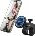 OQTIQ Phone Holder for Peloton Exercise Bike, Heavy-Duty Clamp & 17 N54 Strong Magnetic Phone Mount for Treadmill, Spin Bike, Golf Push Cart, Stroller, Fit for MagSafe iPhone 12-17 Series
