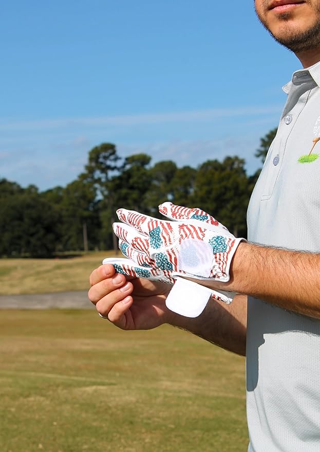 MULLIGAN HOOLIGAN® Men's Golf Glove | Premium Cabretta Leather & Mesh, Breathable Moisture-Wicking Comfort, Unique Standout Design for Men & Women