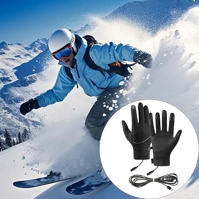 Heated Gloves for Men and Women, Winter Full Finger Hand Warmers Heated Gloves for Skiing Cycling Golf Hiking