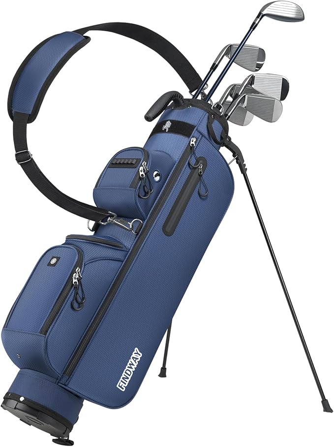 Findway Small Golf Bag Lightweight Pitch and Putt Golf Bag with Stand, Adjustable Dual Straps, Golf Stand Bag for Extra Storage in a Smaller Size, Golf Gifts for Men and Women