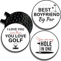 Wolf Golf Towels Golf Ball Marker Hat Clip Gift Set | Best Husband by Par or Best Boyfriend by Par | | 1 Magnetic Clip + 3 Ball Markers | Golf Accessories for Men