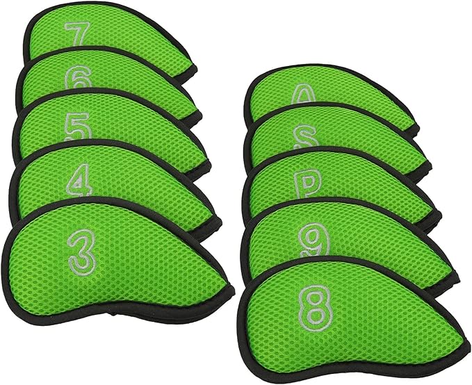 10Pcs/Pack New Meshy Golf Iron Covers Set Golf Club Head Cover Fit Most Irons
