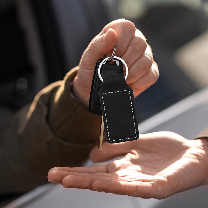 LaserGram Rectangle Keychain, Golfer Golfing, Personalized Engraving Included