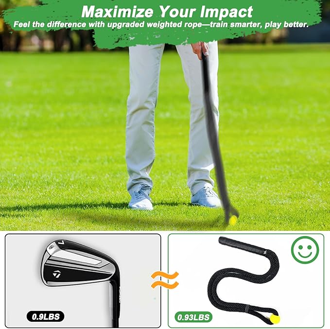 Golf Rope Swing Trainer, Professional Golf Swing Rope Training Aid to Improve Speed, Tempo, Rhythm, Flexibility and Strength, Golf Warm-Up Practice Equipment for Golfers of All Levels