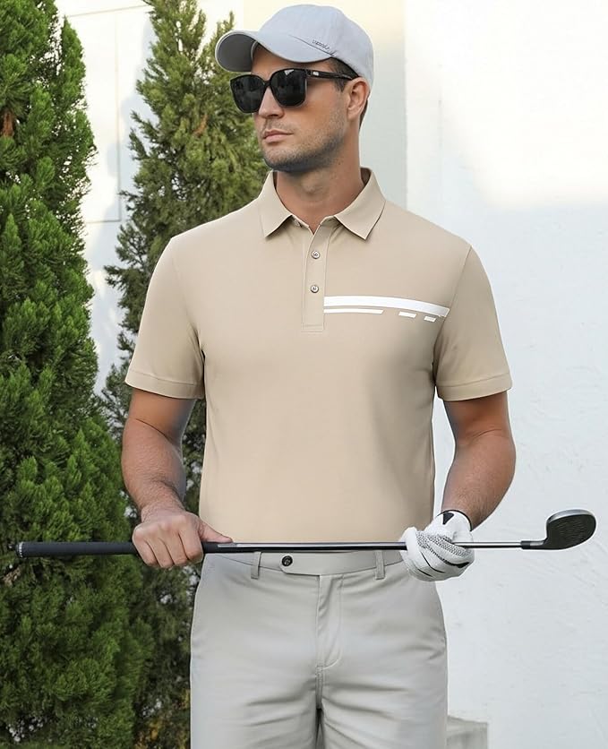 Alex Vando Mens Golf Shirt Moisture Wicking Performance & Polished Style Polo Shirts for Men