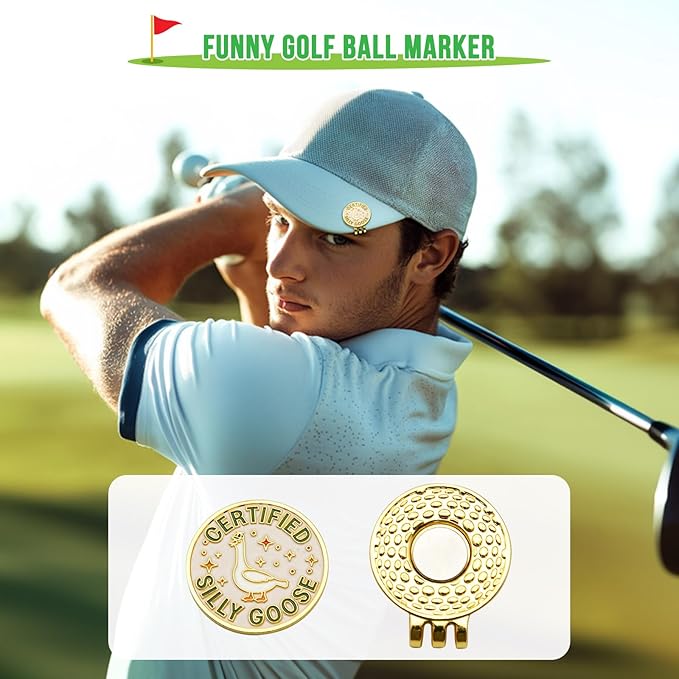Funny Certified Goose Golf Ball Marker, Unique Magnetic Hat Clip for Golfers, Cool Golf Accessories for Men Women Golf Lovers