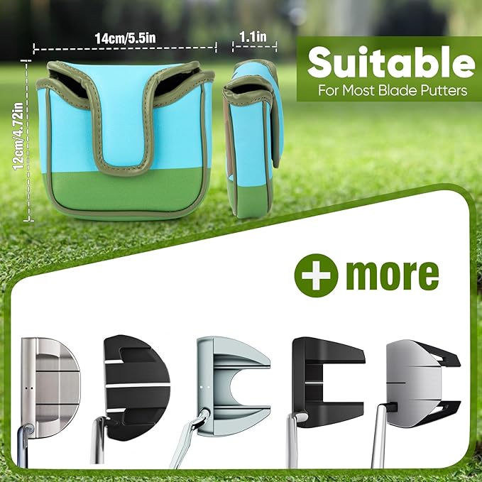 Funny Golf Putter Cover Mallet Putter Headcovers with Magnetic Closure Leather Golf Club Covers for All Brand