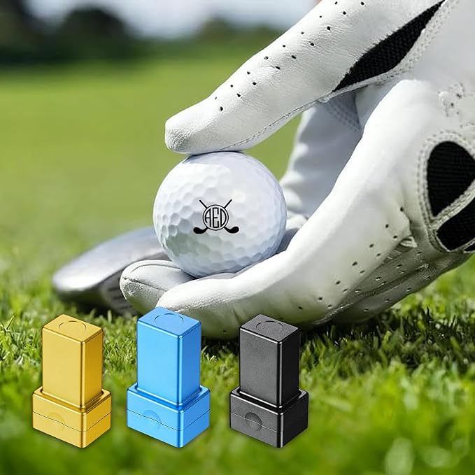 Personalized Golf Ball Stamp, Fast-Dry & Waterproof Ink Golf Ball Marker Stamp, Custom Self-Inking Golf Ball Marking Tool Gift for Men Golfers Dad