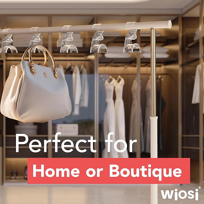 Wiosi Premium Clear Purse Hanger Closet Set of 3 - Durable Acrylic Organizers and Storage Bag Hanger for Luxury Closet - Purse Hanger Holder for Handbags, Premium Backpack Purse Hooks