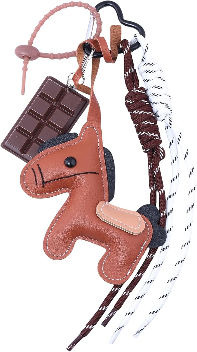 Unique Keychain Designer Rope Bag Charms for Handbag - Cute Teddy Bear Purse Charm - Leather Dachshund Accessory