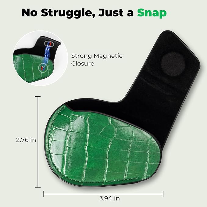 Magnetic Golf Iron Head Covers Set of 5 – Premium Crocodile-Embossed PU Leather Headcovers, Ventilation Design Keeps Clubs Dry | Easy On/Off, Fits All Irons | Unique Golf Gift for Men & Women