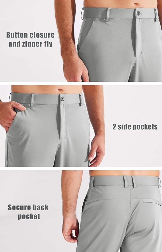 Libin Men's Golf Pants Joggers Lightweight 3 Pockets Slim Fit Soft Stretchy Tapered Work Dress Athletic