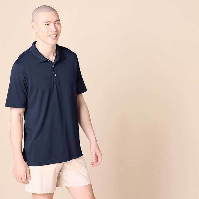 Amazon Essentials Mens Golf Polo Shirt, Moisture-Wicking Quick Dry, Short Sleeve