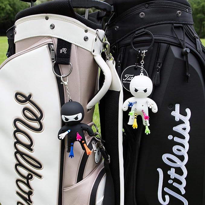 Golf Tee Holder, Ninja Portable Funny Golf Tees Holder Keychain Golf Gift Golf Accessories for Men & Women