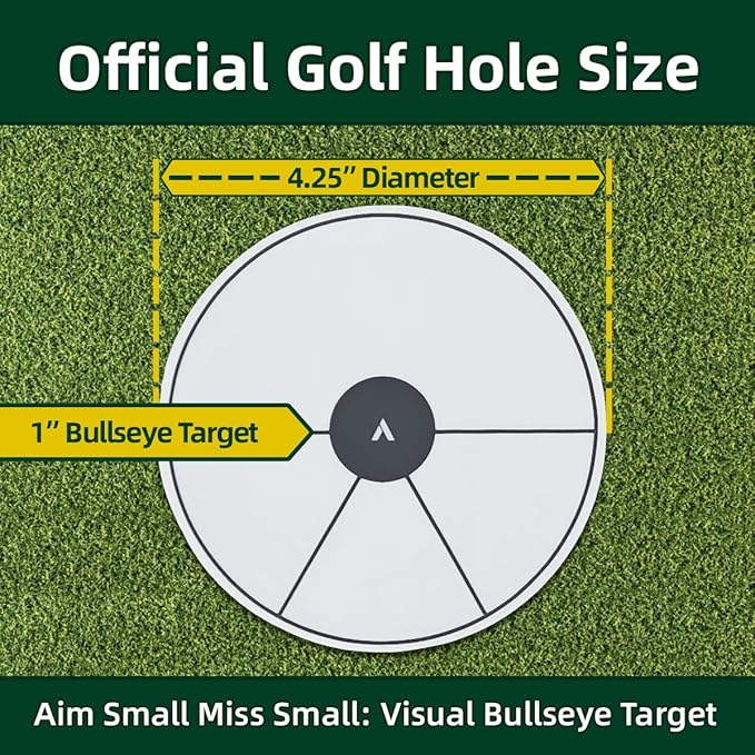 ARYZE 4 Pack Ghost Hole Putting Targets – Putting Training Aid, Official Size, Flat Disc for Putting & Chipping Practice, Indoor or Outdoor, Includes Carrying Case, Waterproof Material (White)