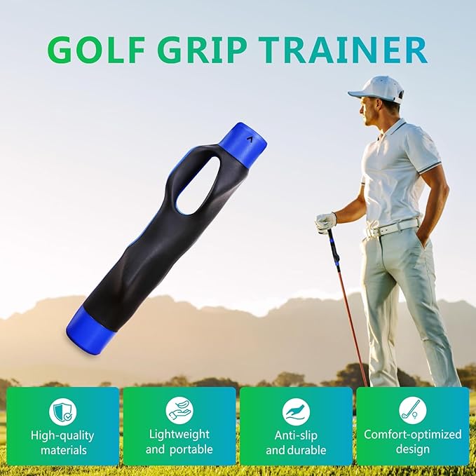 Golf Grip Trainer, Golf Training Aid for Enhance Grip Strength and Swing Technique for Superior, Grip Trainer GolfClub to Help Train Correct Hand Position, Portable and Durable