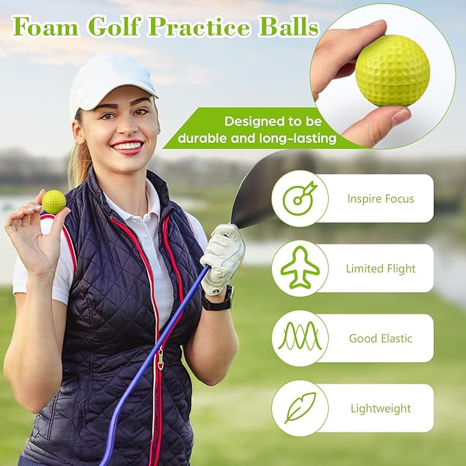 12 Pcs Foam Golf Practice Balls Soft Foam Balls for Golf Practice Realistic Feel and Flight Sport Training