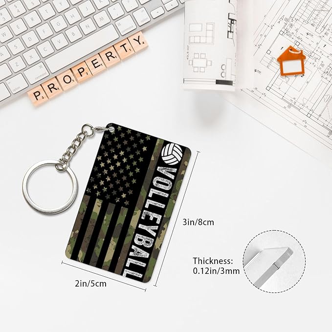 Keychain - Rectangular Acrylic Keychain Daily Key Ring Car Key Fob Holder 2X3 Inch
