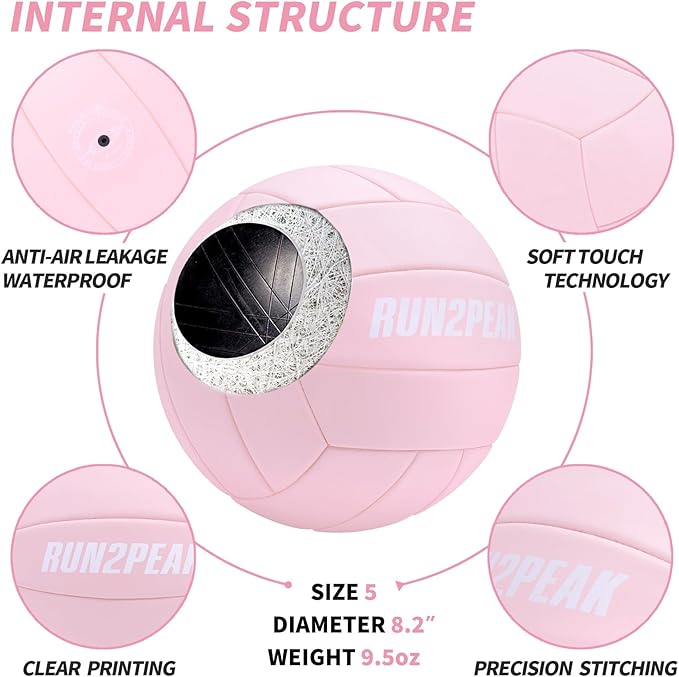 Soft Touch Volleyball Ball Gifts for Teen Girls Kids Youth Team Beginners Durable Volleyballs for Outdoor Indoor Beach Pool Water Play Official Size 5 Training Practice Volley Ball