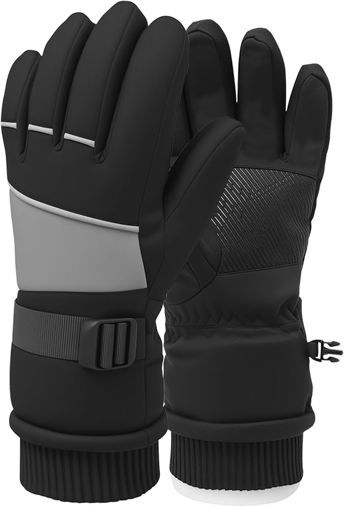 Winter Waterproof Ski Snow Warm Gloves for Women Men, Windproof Cold Weather Thermal with Touchscreen Fingers, for Running Driving Cycling Hiking Biking Outdoor Sports