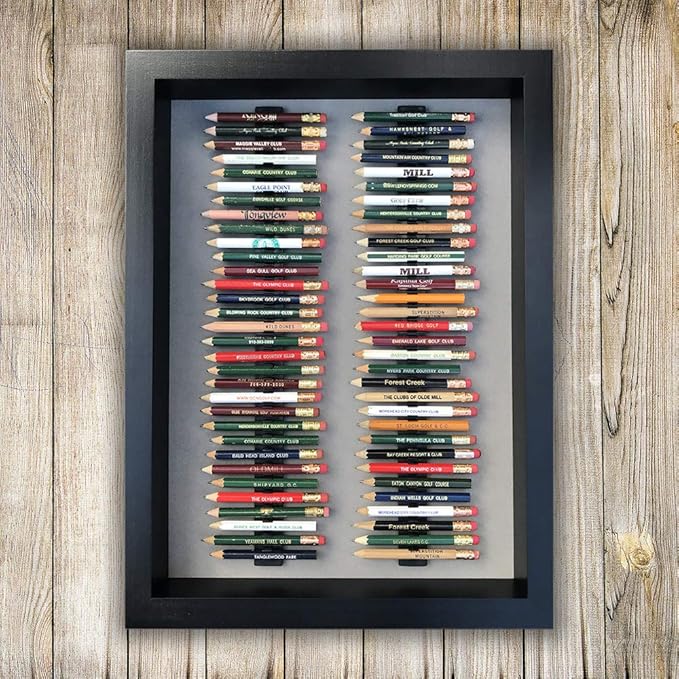 Eureka Golf Pencil Display Case | Holds 64 Round or Hexagonal Golf Pencils | Black/Green | Made in The USA