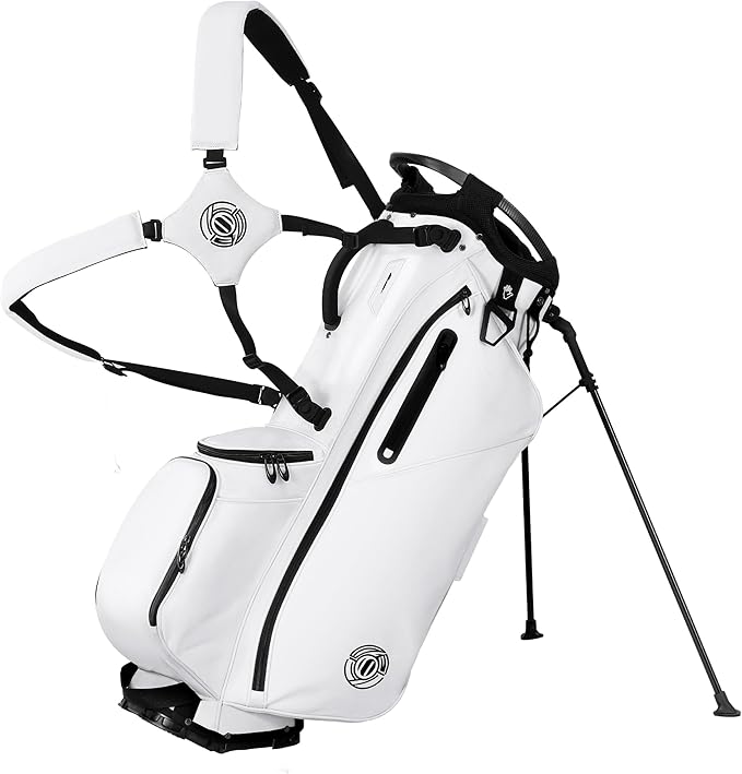 Golf Stand Bag 14 Way, Lightweight Golf Bags for Men Women with Stand, Padded Ergonomic Double Strap, Full Length Dividers, Multiple Pockets, Rain Hood