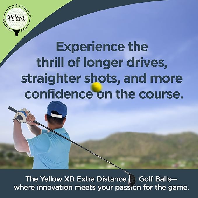 Polara Golf Self-Correcting Golf Balls – Soft Feel, Anti-Slice & Hook Correction, Exceeds USGA Limits, Dimple Pattern, High-Performance Balls for Men & Women
