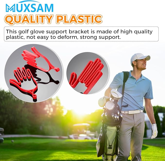 MUXSAM Golf Gloves Stretcher Holder Keeper Hanger Gloves Support Frame Golf Gloves Holder Rack Dryer Shaper Tool Accessories for Golfer Gloves Maintenance(1 Pair 2Pcs)