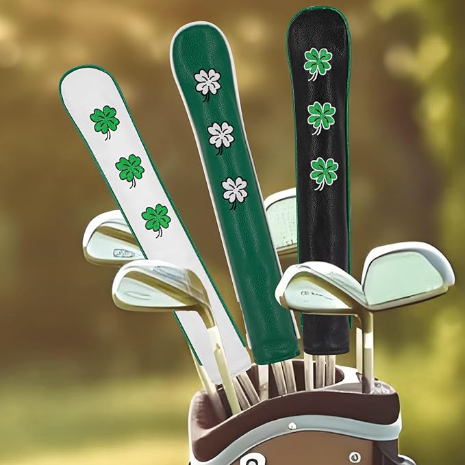 Golf Alignment Stick Cover Premium Leather Perfect Cover for Alignment Sticks Classic Blank Direction Rod Design Alignment Sticks Holder Golf Club Protector.