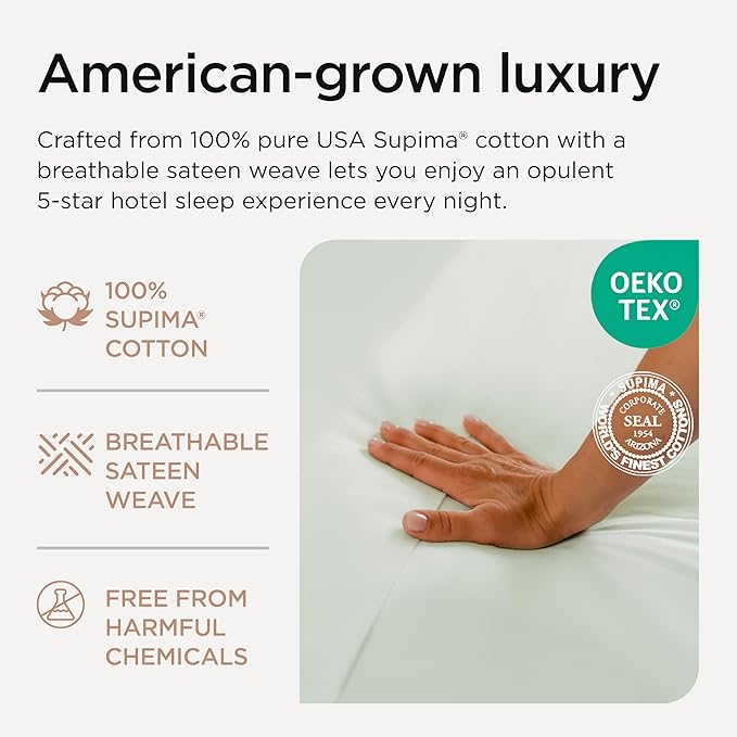 Threadmill Queen Sheet Set | 800 Thread Count Queen Bed Sheets for Queen Mattress with 16” Deep Pocket | Sateen Weave, Better Than Egyptian Cotton, 4-Piece Bedding Set with Cooling Effect | Seaglass