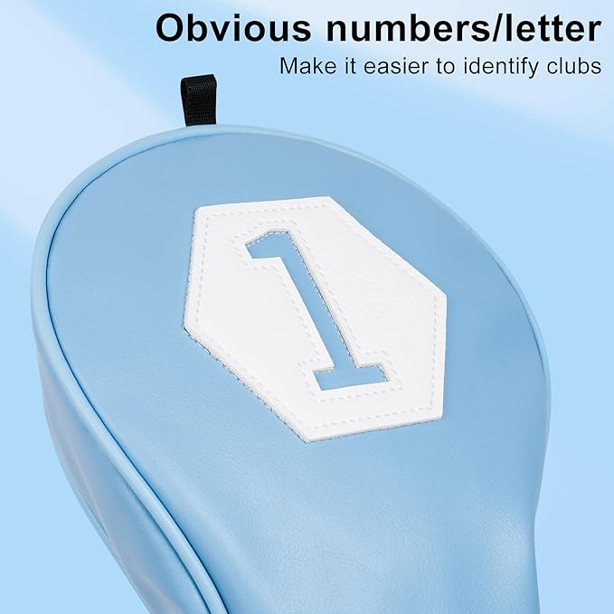 Golf Club Head Covers for Woods and Drivers, Premium Golf Headcovers Set Fit Most Clubs Simple Striped 1PC or 3PCS, Customizable