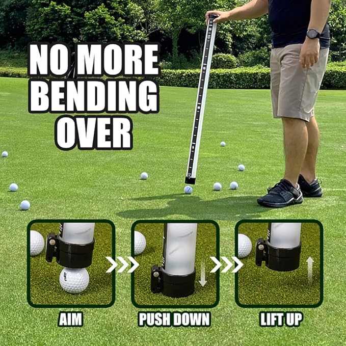 Dr.Acces Premium Golf Ball Retriever - Professional Golf Ball Picker Collector -Golf Ball Pickup PlasticTube
