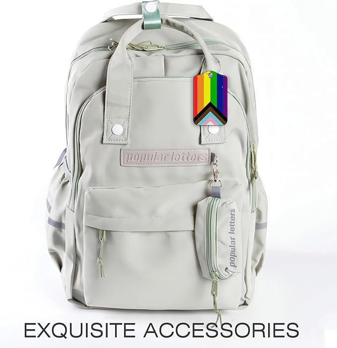 2 Pack Luggage Tags for Suitcase,Rainbow Flag PU Leather Luggage Tags with Privacy Cover Name Address Labels and Steel Ring,Creative Travel Accessories for Men and Women
