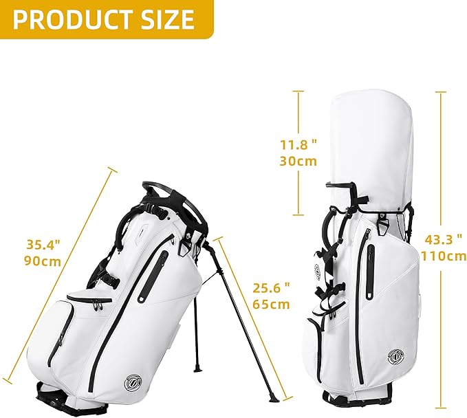 Golf Stand Bag 14 Way, Lightweight Golf Bags for Men Women with Stand, Padded Ergonomic Double Strap, Full Length Dividers, Multiple Pockets, Rain Hood