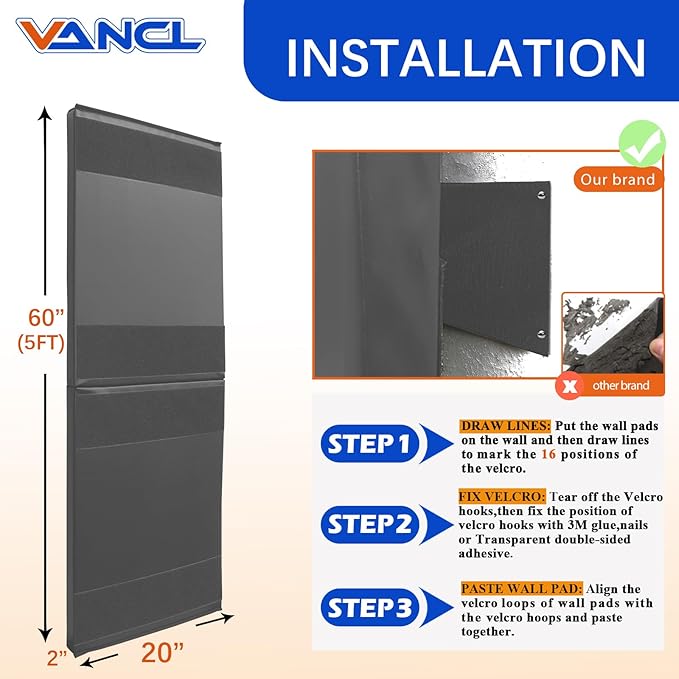 Gym Padding Wall Pads for Gym Wall Mats Basketball Wall Padding 2" Thick Foam Gym Wall Pad for Kids Wall Pad Protection, Waterproof Durable Wall Pads for Safety Colorful Wall Pad
