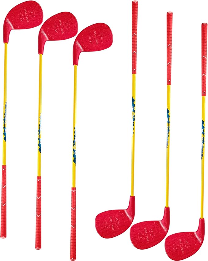 HOTWIND 6 Pack Oversized Red Golf Clubs Lightweight Carbon Shaft Built for Fun and Easy Play