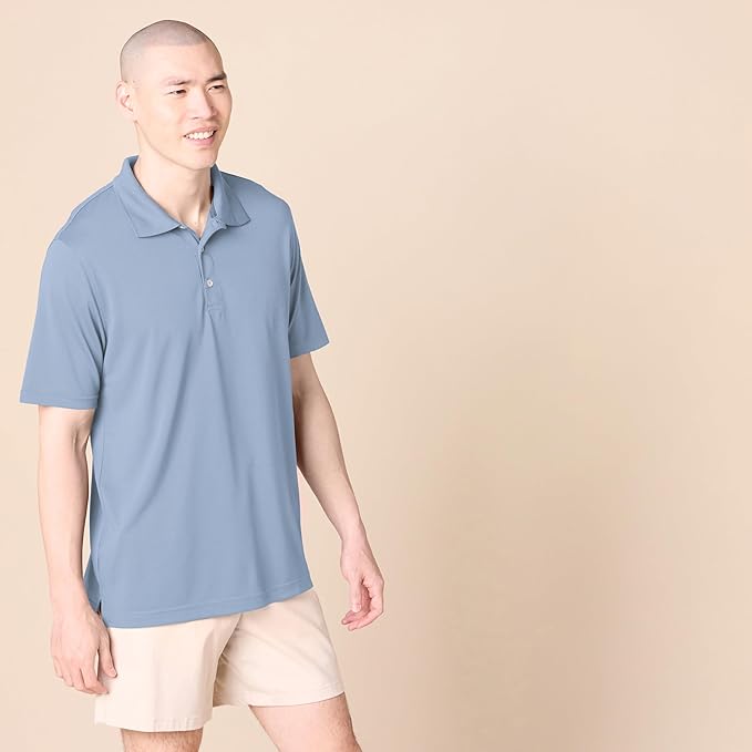 Amazon Essentials Mens Golf Polo Shirt, Moisture-Wicking Quick Dry, Short Sleeve