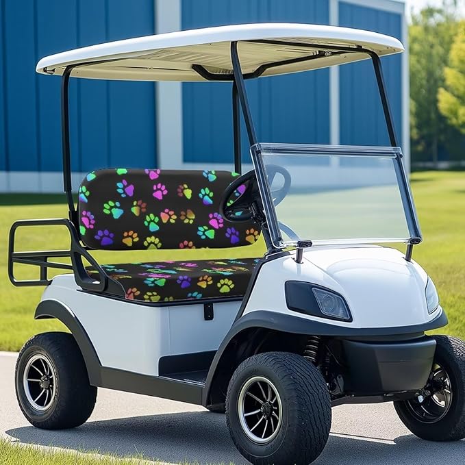 Fashion Print Golf Cart Seat Covers 2 Passenger Golf Cart Backrest Cover Golf Cart Seat Towel Gift for Friends