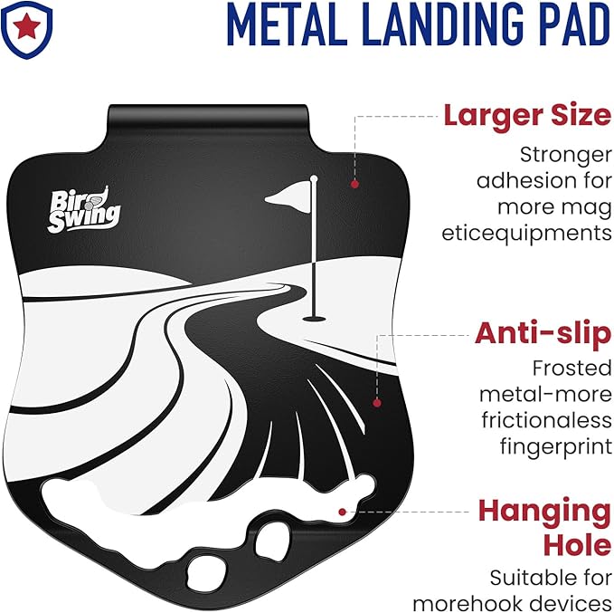 Golf Bag Accessories Metal Landing Pad for Magnetic Golf Towel Golf Rangefinders Golf GPS Magnetic Speaker, Easy Use Golf Gear for Golf Club Bag, Golf Gifts for Men Women Child Daddy Mom