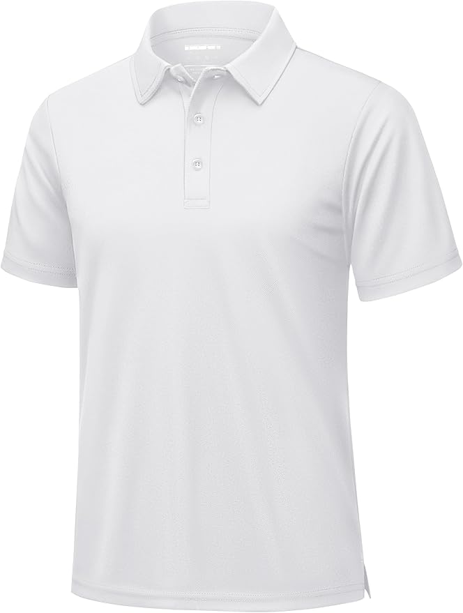 KEFITEVD Men's Polo Shirts Short Sleeve Moisture Wicking Dry Fit Performance Collar Golf Athletic Casual T-Shirt