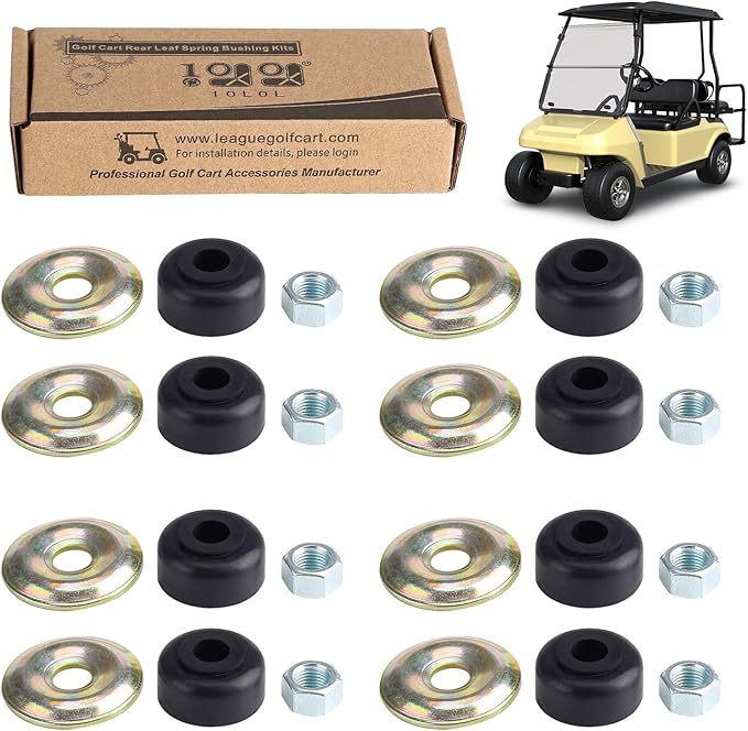 10L0L Golf Cart Shock Absorber Bushing Kit for Club Car DS Precedent 1982-Up and EZGO TXT Marathon 1989-Up, Replace OEM 1011415,1010142